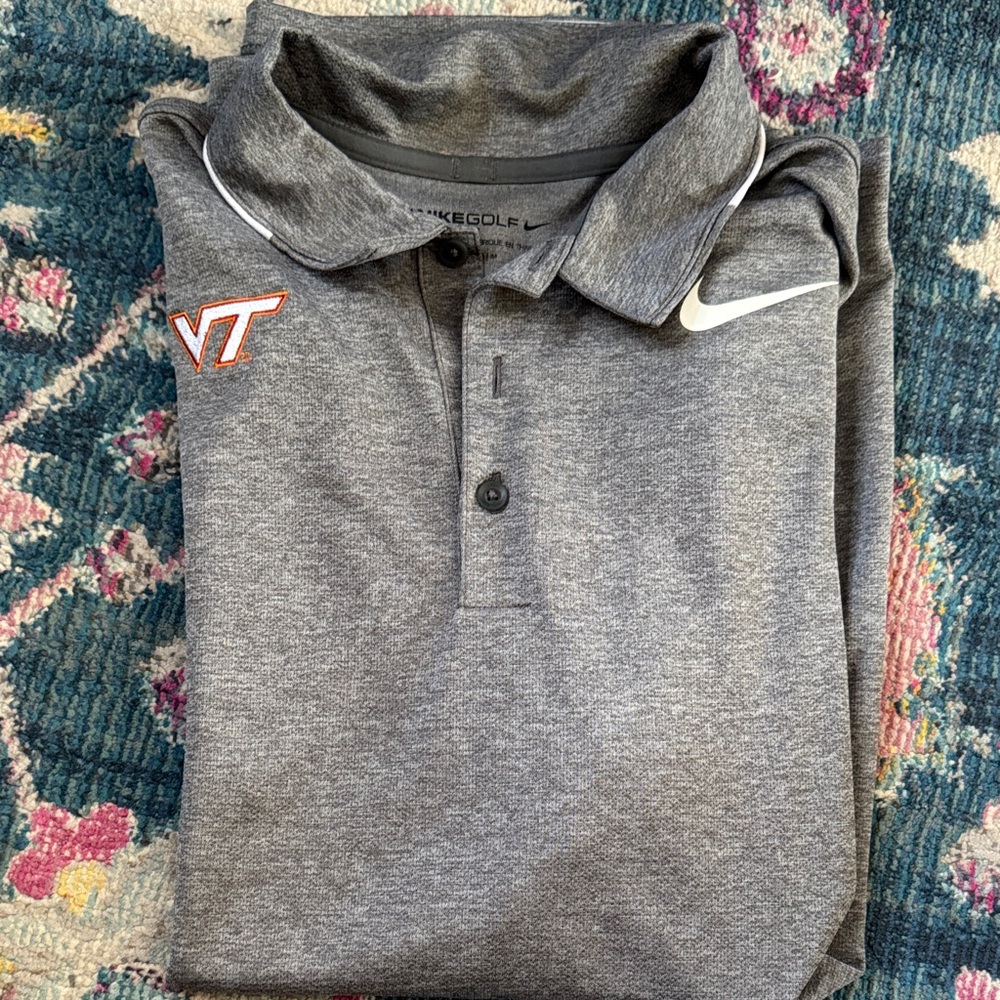 Virginia Tech Nike Gray Polo Shirt